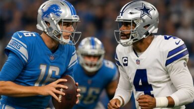 detroit lions vs dallas cowboys match player stats