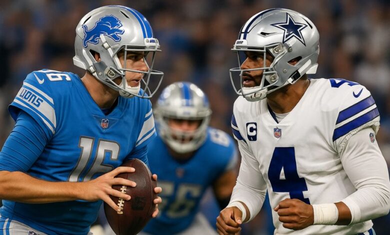 detroit lions vs dallas cowboys match player stats